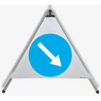 Hoiatuskolmnurk — KOHUSTUSLIK SÕIDUSUUND PAREMALE | EUSIGNAL