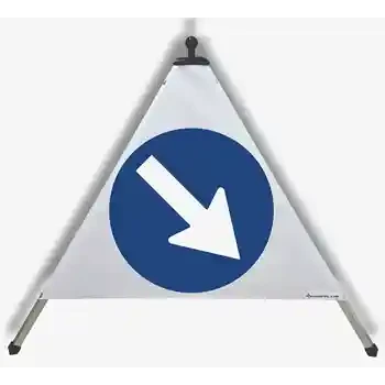 Piramide stradale pieghevole — DIREZIONE OBBLIGATORIA A DESTRA | EUSIGNAL