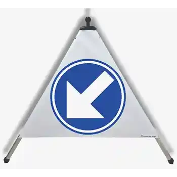 Panneau triangulaire pliable — DIRECTION OBLIGATOIRE À GAUCHE | EUSIGNAL