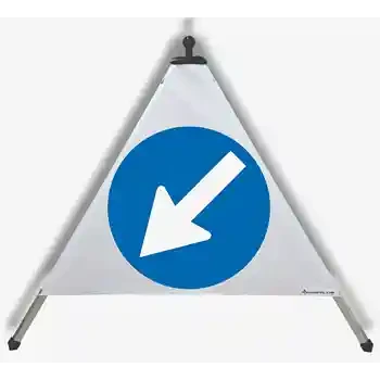 Faltbares Warndreieck — VORGESCHRIEBENE FAHRTRICHTUNG LINKS | EUSIGNAL