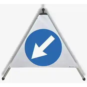 Piramidă de avertizare — DIRECȚIE OBLIGATORIE LA STÂNGA | EUSIGNAL