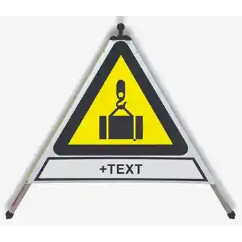 p118020 CHARGE SUSPENDUE Luxembourg EUSIGNAL Panneau triangulaire pliable Tripode de signalisation