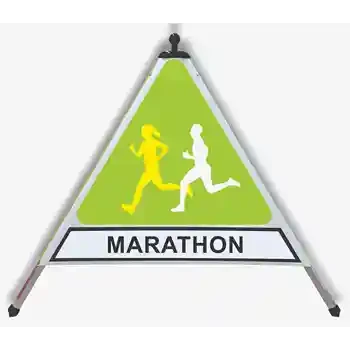 p152041 MARATHON Monaco EUSIGNAL Panneau triangulaire pliable Tripode de signalisation